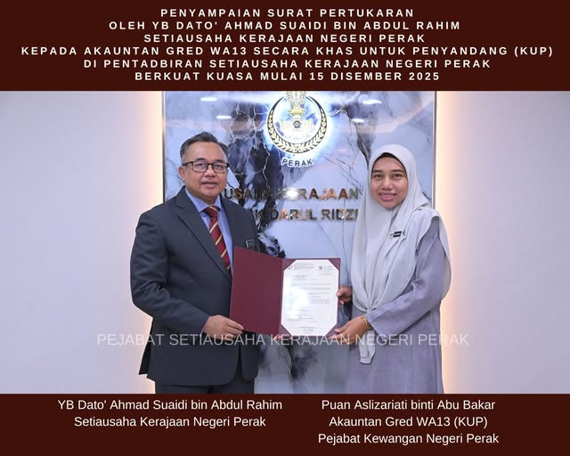 PENEMPATAN DAN PERTUKARAN PEGAWAI DI PEJABAT KEWANGAN NEGERI PERAK